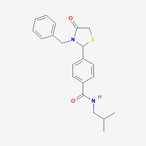 4-(3-benzyl-4-oxo-1,3-thiazolidin-2-yl)-N-(2-methylpropyl)benzamide
