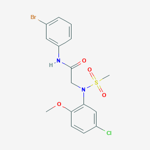 molecular formula C16H16BrClN2O4S B417280 N-(3-bromophenyl)-2-[5-chloro-2-methoxy(methylsulfonyl)anilino]acetamide 