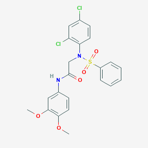 molecular formula C22H20Cl2N2O5S B417281 2-[2,4-dichloro(phenylsulfonyl)anilino]-N-(3,4-dimethoxyphenyl)acetamide 
