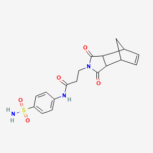 molecular formula C18H19N3O5S B4172816 N-[4-(aminosulfonyl)phenyl]-3-(3,5-dioxo-4-azatricyclo[5.2.1.0~2,6~]dec-8-en-4-yl)propanamide 