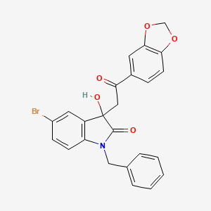 molecular formula C24H18BrNO5 B4172825 3-[2-(1,3-benzodioxol-5-yl)-2-oxoethyl]-1-benzyl-5-bromo-3-hydroxy-1,3-dihydro-2H-indol-2-one 