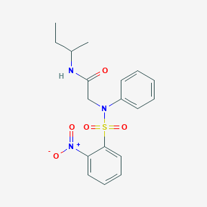 molecular formula C18H21N3O5S B417284 N-(sec-butyl)-2-[({2-nitrophenyl}sulfonyl)anilino]acetamide 