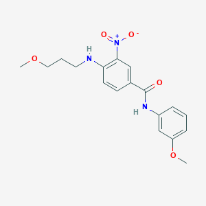 molecular formula C18H21N3O5 B4172850 N-(3-methoxyphenyl)-4-[(3-methoxypropyl)amino]-3-nitrobenzamide 