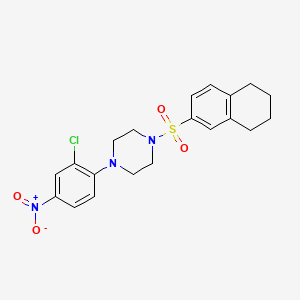 molecular formula C20H22ClN3O4S B4172852 1-(2-chloro-4-nitrophenyl)-4-(5,6,7,8-tetrahydro-2-naphthalenylsulfonyl)piperazine 