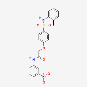 molecular formula C21H19N3O6S B4172857 2-(4-{[(2-methylphenyl)amino]sulfonyl}phenoxy)-N-(3-nitrophenyl)acetamide 