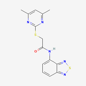 molecular formula C14H13N5OS2 B4172863 N-2,1,3-benzothiadiazol-4-yl-2-[(4,6-dimethyl-2-pyrimidinyl)thio]acetamide 