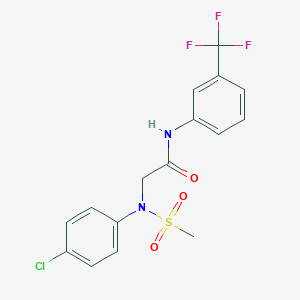 molecular formula C16H14ClF3N2O3S B417287 2-[4-chloro(methylsulfonyl)anilino]-N-[3-(trifluoromethyl)phenyl]acetamide 