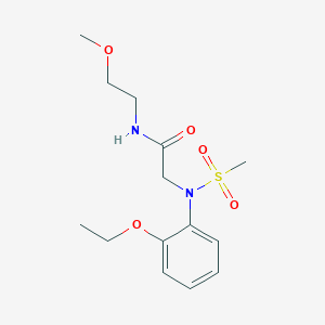molecular formula C14H22N2O5S B417288 2-[2-ethoxy(methylsulfonyl)anilino]-N-(2-methoxyethyl)acetamide 