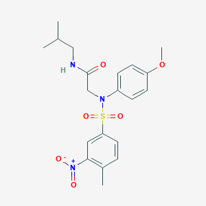 molecular formula C20H25N3O6S B417289 2-[({3-nitro-4-methylphenyl}sulfonyl)-4-methoxyanilino]-N-isobutylacetamide 