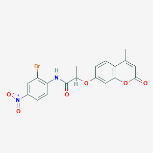 molecular formula C19H15BrN2O6 B4172890 N-(2-bromo-4-nitrophenyl)-2-[(4-methyl-2-oxo-2H-chromen-7-yl)oxy]propanamide 