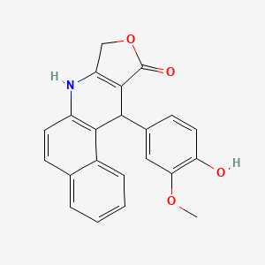 molecular formula C22H17NO4 B4172893 11-(4-hydroxy-3-methoxyphenyl)-8,11-dihydrobenzo[f]furo[3,4-b]quinolin-10(7H)-one 