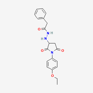 molecular formula C20H21N3O4 B4172906 N'-[1-(4-ethoxyphenyl)-2,5-dioxo-3-pyrrolidinyl]-2-phenylacetohydrazide 