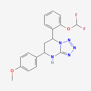 molecular formula C18H17F2N5O2 B4172911 7-[2-(difluoromethoxy)phenyl]-5-(4-methoxyphenyl)-4,5,6,7-tetrahydrotetrazolo[1,5-a]pyrimidine 