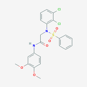 molecular formula C22H20Cl2N2O5S B417292 2-[2,3-dichloro(phenylsulfonyl)anilino]-N-(3,4-dimethoxyphenyl)acetamide 