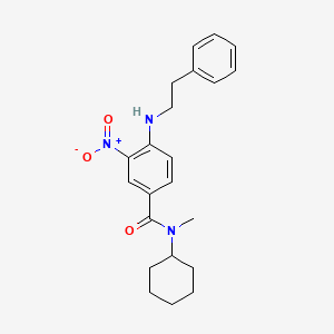 molecular formula C22H27N3O3 B4172933 N-cyclohexyl-N-methyl-3-nitro-4-[(2-phenylethyl)amino]benzamide 