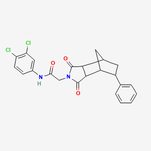 molecular formula C23H20Cl2N2O3 B4172937 N-(3,4-dichlorophenyl)-2-(3,5-dioxo-8-phenyl-4-azatricyclo[5.2.1.0~2,6~]dec-4-yl)acetamide 