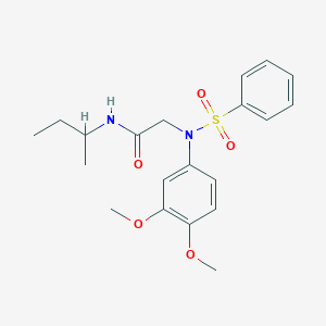 molecular formula C20H26N2O5S B417294 N-(sec-butyl)-2-[3,4-dimethoxy(phenylsulfonyl)anilino]acetamide 