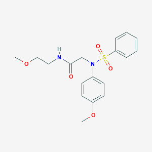 N-(2-methoxyethyl)-2-[4-methoxy(phenylsulfonyl)anilino]acetamide