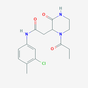 N-(3-chloro-4-methylphenyl)-2-(3-oxo-1-propionyl-2-piperazinyl)acetamide