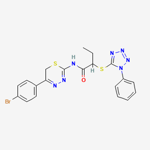 molecular formula C20H18BrN7OS2 B4172960 N-[5-(4-bromophenyl)-6H-1,3,4-thiadiazin-2-yl]-2-[(1-phenyl-1H-tetrazol-5-yl)thio]butanamide 