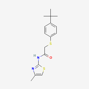 molecular formula C16H20N2OS2 B4172961 2-[(4-tert-butylphenyl)thio]-N-(4-methyl-1,3-thiazol-2-yl)acetamide 