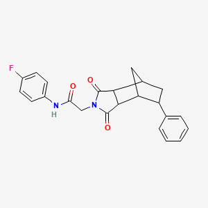2-(3,5-dioxo-8-phenyl-4-azatricyclo[5.2.1.0~2,6~]dec-4-yl)-N-(4-fluorophenyl)acetamide