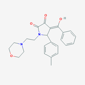 molecular formula C24H26N2O4 B417297 4-benzoyl-3-hydroxy-5-(4-methylphenyl)-1-(2-morpholin-4-ylethyl)-1,5-dihydro-2H-pyrrol-2-one 