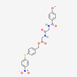 molecular formula C25H23N3O7S B4172976 4-[(4-nitrophenyl)thio]benzyl N-(4-methoxybenzoyl)glycylglycinate 