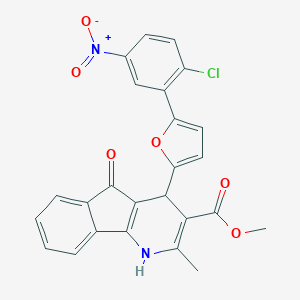 molecular formula C25H17ClN2O6 B417298 methyl 4-[5-(2-chloro-5-nitrophenyl)-2-furyl]-2-methyl-5-oxo-4,5-dihydro-1H-indeno[1,2-b]pyridine-3-carboxylate 