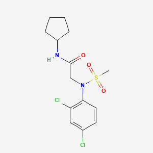 molecular formula C14H18Cl2N2O3S B4172989 N~1~-cyclopentyl-N~2~-(2,4-dichlorophenyl)-N~2~-(methylsulfonyl)glycinamide 