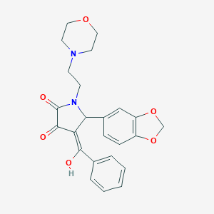 molecular formula C24H24N2O6 B417300 5-(1,3-benzodioxol-5-yl)-4-benzoyl-3-hydroxy-1-(2-morpholin-4-ylethyl)-1,5-dihydro-2H-pyrrol-2-one 