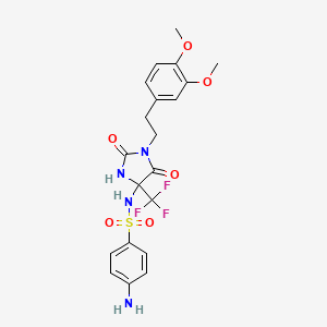 molecular formula C20H21F3N4O6S B4173007 4-amino-N-[1-[2-(3,4-dimethoxyphenyl)ethyl]-2,5-dioxo-4-(trifluoromethyl)-4-imidazolidinyl]benzenesulfonamide 