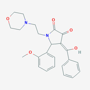 molecular formula C24H26N2O5 B417301 4-benzoyl-3-hydroxy-5-(2-methoxyphenyl)-1-(2-morpholin-4-ylethyl)-1,5-dihydro-2H-pyrrol-2-one 