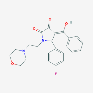 molecular formula C23H23FN2O4 B417302 4-benzoyl-5-(4-fluorophenyl)-3-hydroxy-1-(2-morpholin-4-ylethyl)-1,5-dihydro-2H-pyrrol-2-one 