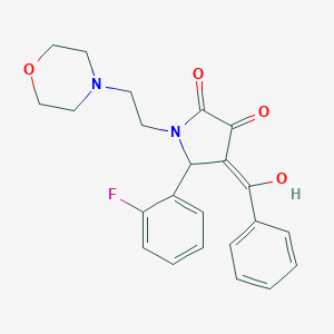 molecular formula C23H23FN2O4 B417304 4-benzoyl-5-(2-fluorophenyl)-3-hydroxy-1-(2-morpholin-4-ylethyl)-1,5-dihydro-2H-pyrrol-2-one 