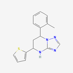 molecular formula C16H16N4S B4173046 7-(2-methylphenyl)-5-(2-thienyl)-4,5,6,7-tetrahydro[1,2,4]triazolo[1,5-a]pyrimidine 