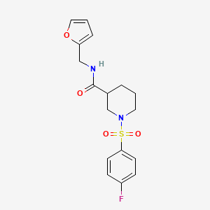 molecular formula C17H19FN2O4S B4173065 1-[(4-fluorophenyl)sulfonyl]-N-(2-furylmethyl)-3-piperidinecarboxamide 