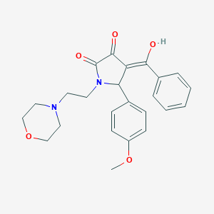 (4Z)-4-[hydroxy(phenyl)methylidene]-5-(4-methoxyphenyl)-1-(2-morpholin-4-ylethyl)pyrrolidine-2,3-dione