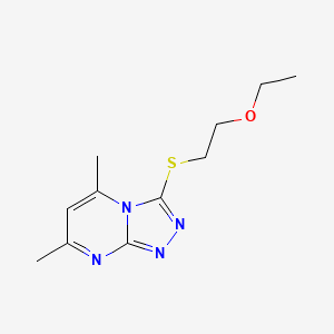 molecular formula C11H16N4OS B4173082 3-[(2-ethoxyethyl)thio]-5,7-dimethyl[1,2,4]triazolo[4,3-a]pyrimidine 