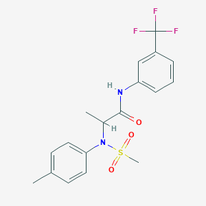 molecular formula C18H19F3N2O3S B4173089 N~2~-(4-methylphenyl)-N~2~-(methylsulfonyl)-N~1~-[3-(trifluoromethyl)phenyl]alaninamide 
