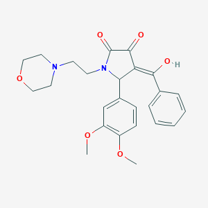 molecular formula C25H28N2O6 B417309 (4Z)-5-(3,4-dimethoxyphenyl)-4-[hydroxy(phenyl)methylidene]-1-(2-morpholin-4-ylethyl)pyrrolidine-2,3-dione 