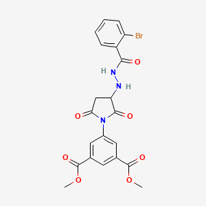 molecular formula C21H18BrN3O7 B4173106 dimethyl 5-{3-[2-(2-bromobenzoyl)hydrazino]-2,5-dioxo-1-pyrrolidinyl}isophthalate 