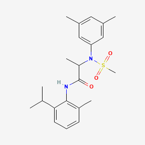 molecular formula C22H30N2O3S B4173129 N~2~-(3,5-dimethylphenyl)-N~1~-(2-isopropyl-6-methylphenyl)-N~2~-(methylsulfonyl)alaninamide 