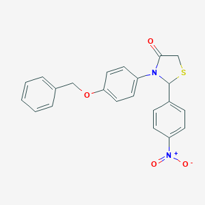 molecular formula C22H18N2O4S B417313 3-[4-(Benzyloxy)phenyl]-2-{4-nitrophenyl}-1,3-thiazolidin-4-one 