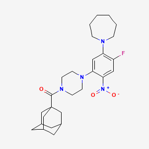 molecular formula C27H37FN4O3 B4173151 1-{5-[4-(1-adamantylcarbonyl)-1-piperazinyl]-2-fluoro-4-nitrophenyl}azepane 
