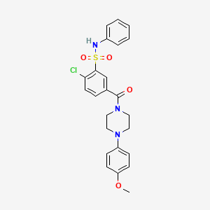 molecular formula C24H24ClN3O4S B4173160 2-chloro-5-{[4-(4-methoxyphenyl)-1-piperazinyl]carbonyl}-N-phenylbenzenesulfonamide 