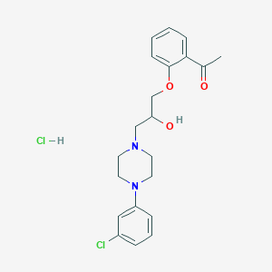 molecular formula C21H26Cl2N2O3 B4173166 1-(2-{3-[4-(3-chlorophenyl)-1-piperazinyl]-2-hydroxypropoxy}phenyl)ethanone hydrochloride 