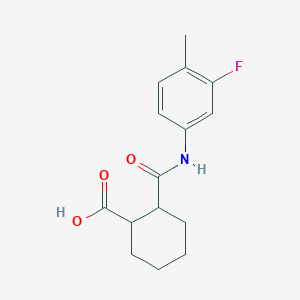 molecular formula C15H18FNO3 B4173172 2-{[(3-fluoro-4-methylphenyl)amino]carbonyl}cyclohexanecarboxylic acid 