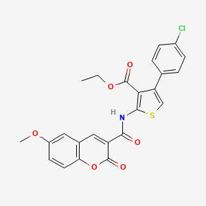 molecular formula C24H18ClNO6S B4173176 ethyl 4-(4-chlorophenyl)-2-{[(6-methoxy-2-oxo-2H-chromen-3-yl)carbonyl]amino}-3-thiophenecarboxylate 