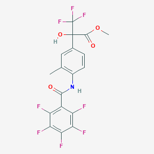molecular formula C18H11F8NO4 B4173188 methyl 3,3,3-trifluoro-2-hydroxy-2-{3-methyl-4-[(pentafluorobenzoyl)amino]phenyl}propanoate 